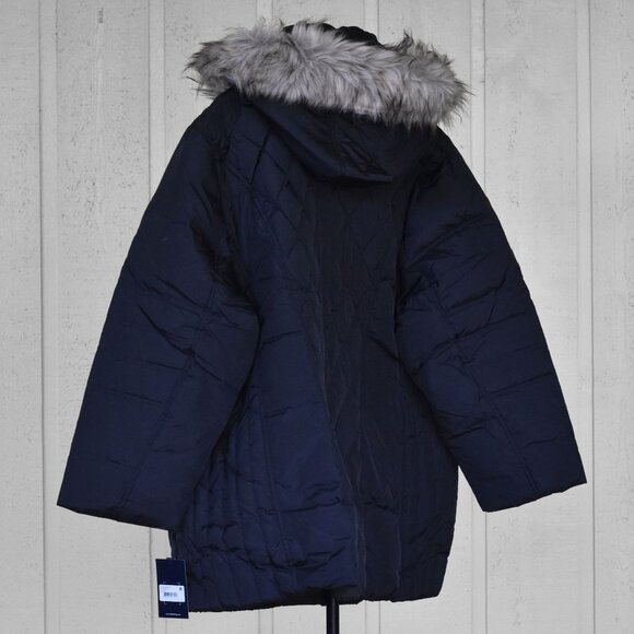 London Fog Womens Diamond Quilted Down Coat Parka Black size 3X New - Picture 7 of 13